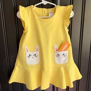 New. Gymboree Easter dress. Yellow with bunny pockets.